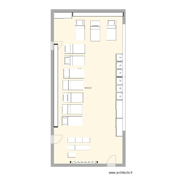 chef d'oeuvre. Plan de 1 pièce et 90 m2