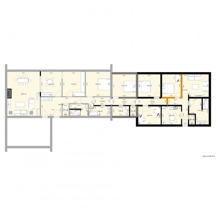 Vedrin après rénovation avec appartement. Plan de 0 pièce et 0 m2