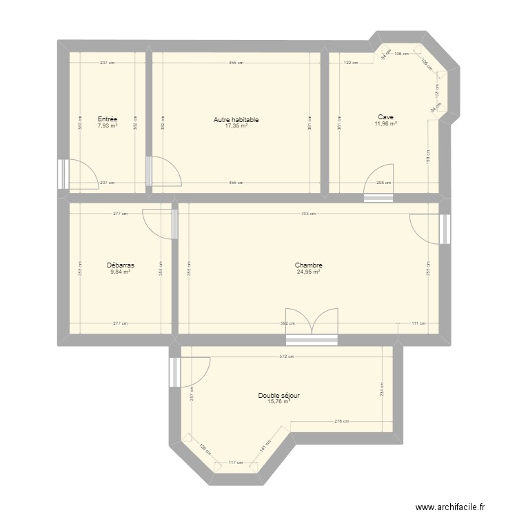 final_cluse_sous_sol. Plan de 6 pièces et 88 m2