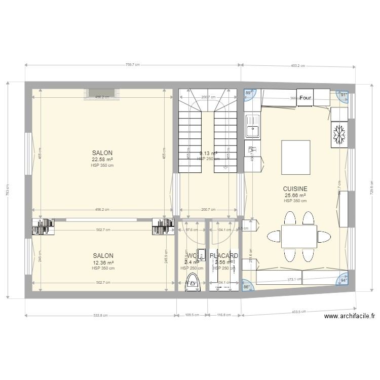 1er étage sans exterieur. Plan de 0 pièce et 0 m2