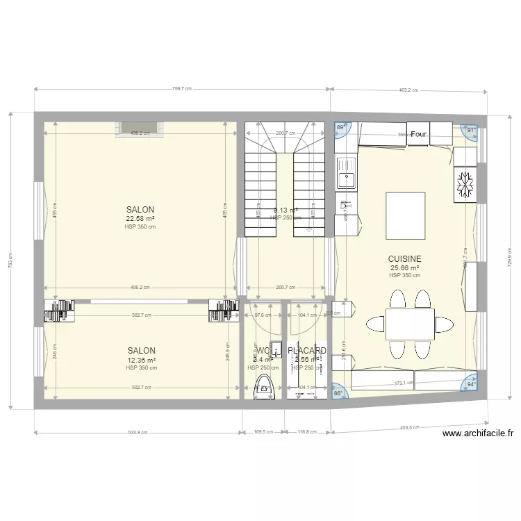 1er &eacute;tage sans exterieur. Plan de 