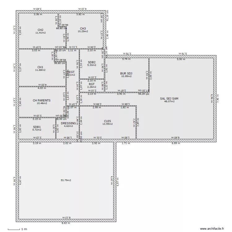 B PLAIN PIED. Plan de 
