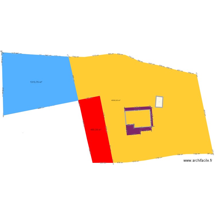 Plan de Masse 3e tracé. Plan de 1 pièce et 23 m2