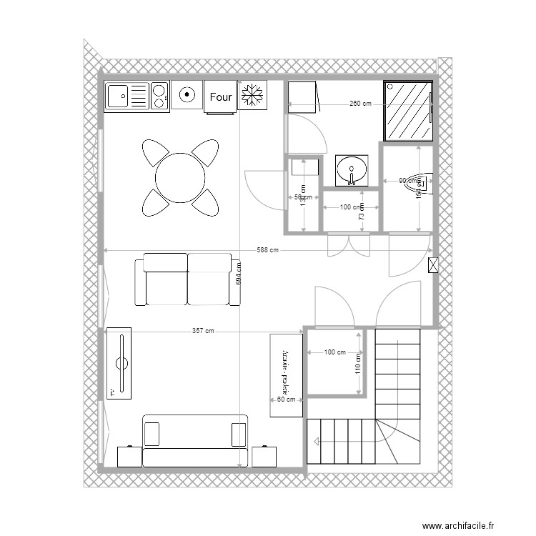 michel2c. Plan de 6 pièces et 8 m2