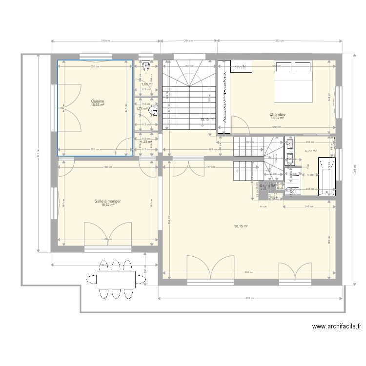 Arthur 1er étage dernier. Plan de 11 pièces et 118 m2