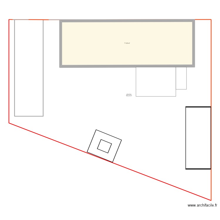 maison. Plan de 2 pièces et 402 m2