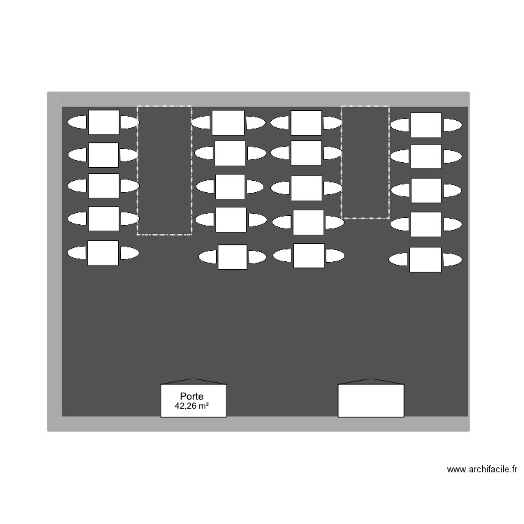 Salty. Plan de 1 pièce et 42 m2