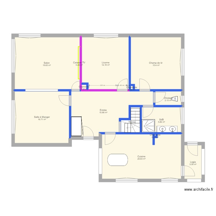 Ossature salon. Plan de 0 pièce et 0 m2