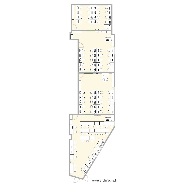 Batiment C Modif 7. Plan de 4 pièces et 254 m2