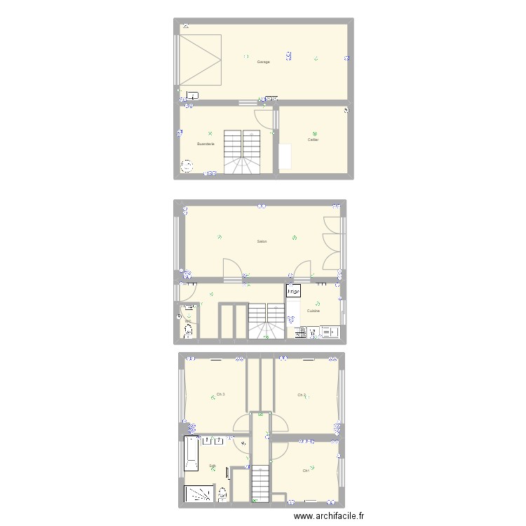 Maison Ronchin v2023. Plan de 16 pièces et 147 m2
