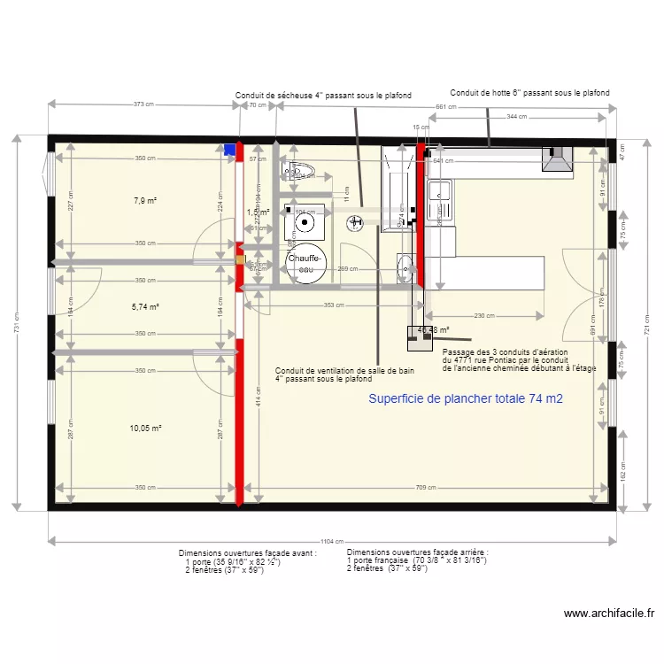 Situation existante. Plan de 