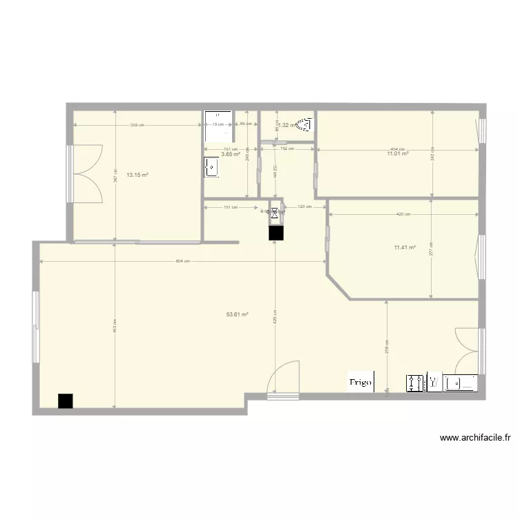 plan Paquet cot&eacute;. Plan de 