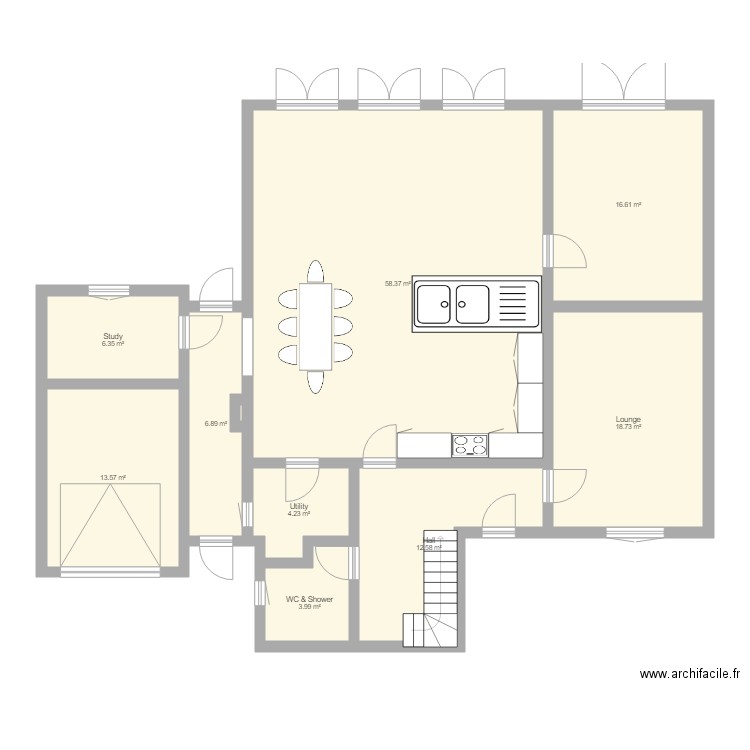 G2 Extension Ground Floor with Open Living Area and Office. Plan de 0 pièce et 0 m2