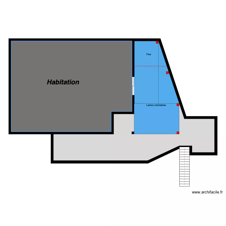 Vue dessus V4. Plan de 