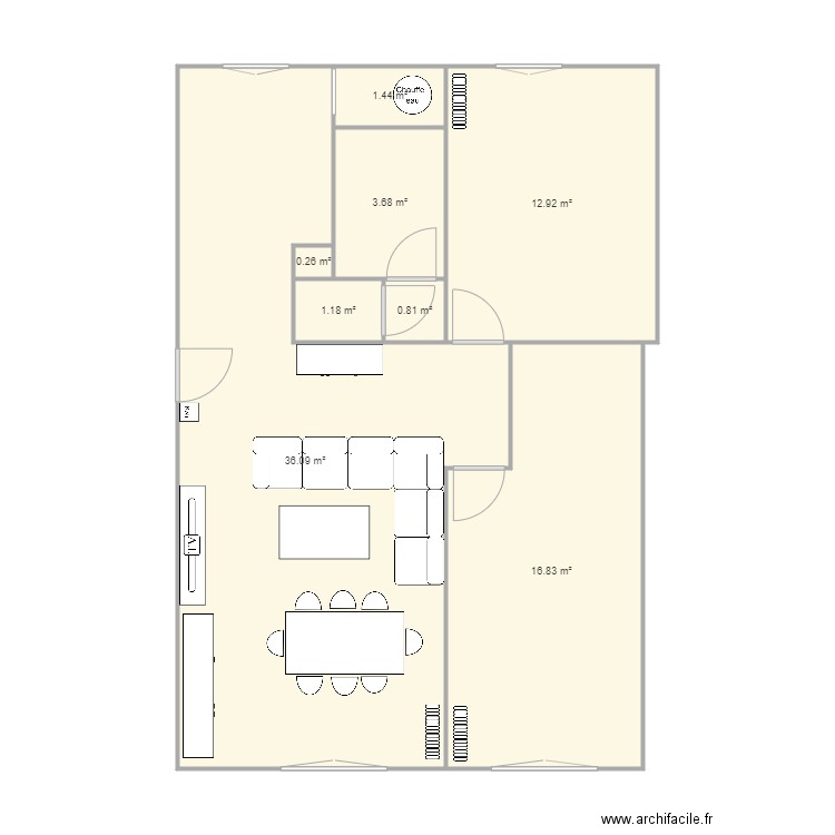 PLAN LYON 8 . Plan de 8 pièces et 73 m2