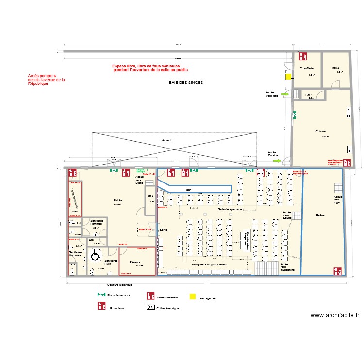 Baie des singes RDC plan technique avec N P T L 4. Plan de 0 pièce et 0 m2