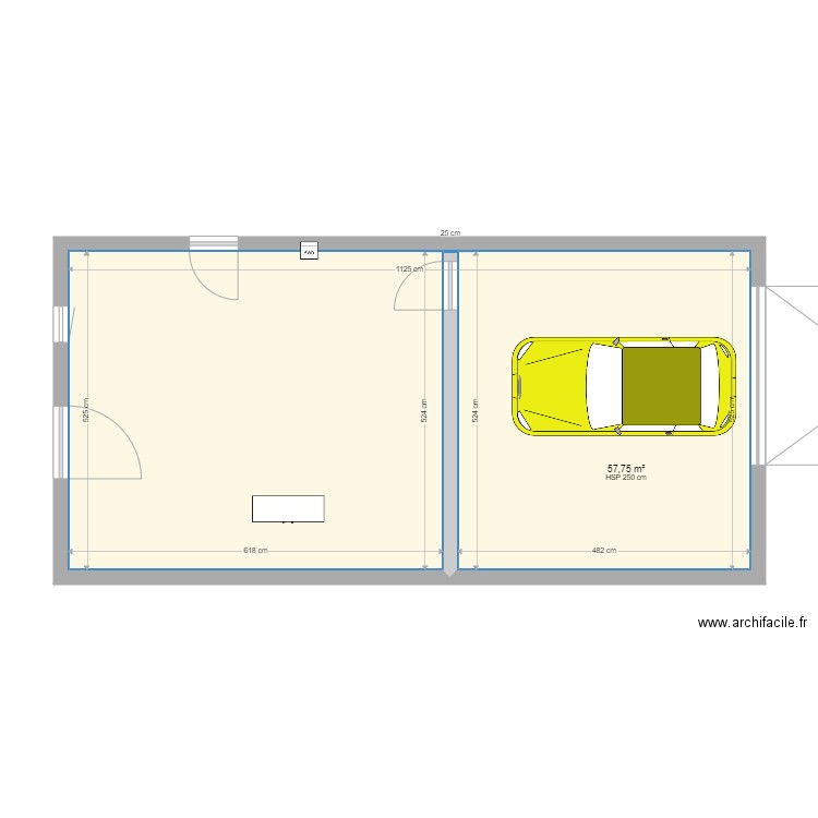 Suite Parentale V2. Plan de 1 pièce et 58 m2