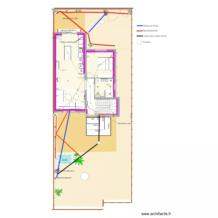 LEROUX Electricit&eacute; rdc et exterieurs 17.03.23. Plan de 