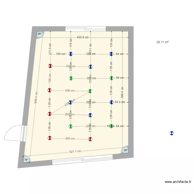 temoin salon. Plan de 