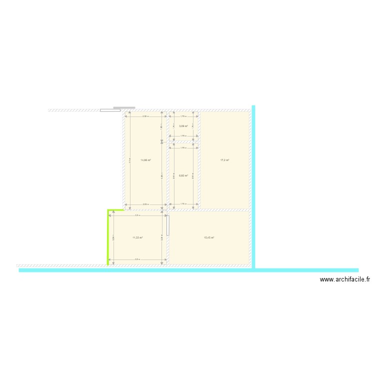 KOLER BUX. Plan de 6 pièces et 69 m2