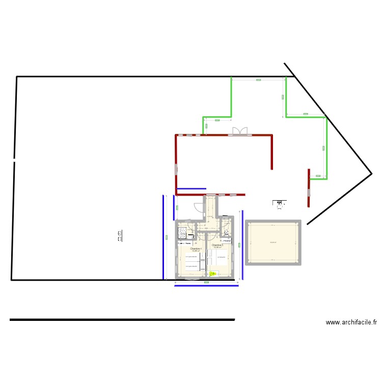 Favone 2 Ch Rectangle sur Entrée Mini. Plan de 0 pièce et 0 m2