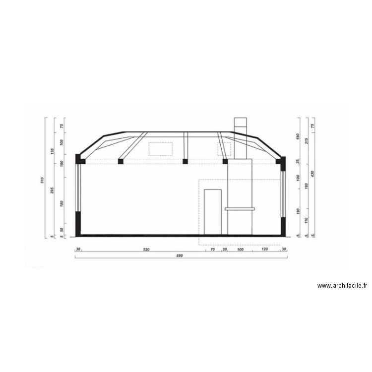 coupe longitudinale 2. Plan de 0 pièce et 0 m2