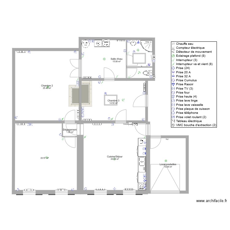 Immeuble pharmacie ST Christoly Appart 1 RDC V2 TVX Placo 012021. Plan de 0 pièce et 0 m2