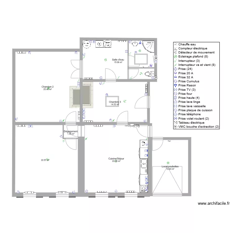 Immeuble pharmacie ST Christoly Appart 1 RDC V2 TVX Placo 012021. Plan de 
