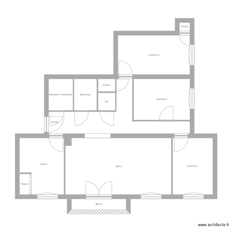 ogier. Plan de 14 pièces et 72 m2