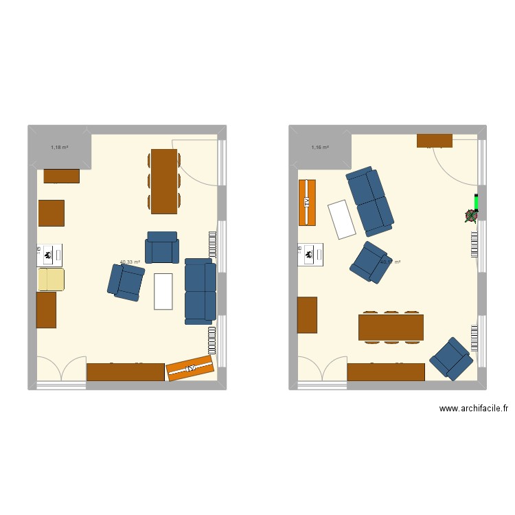 Salon Maison 909 - Actuel. Plan de 4 pièces et 83 m2