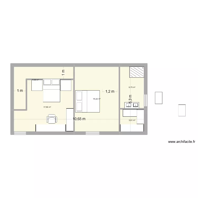 CHAMBRES 3-4 salle de bain + dressing OK 2. Plan de 5 et 55 m² CHAMBRES 3-4 salle de bain + dressing OK 2. Plan de 5 et 55 m²