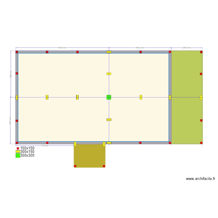 Ярославль Сваи. Plan de 3 pièces et 68 m2