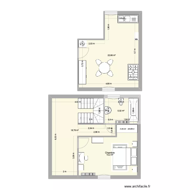 Apr&egrave;s travaux. Plan de 