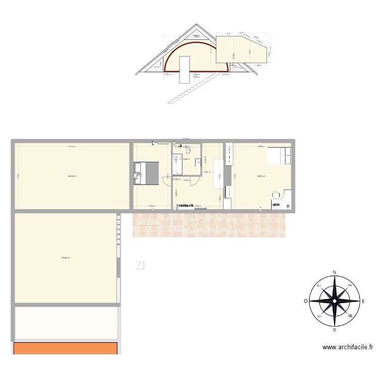 Maison de Burg. Plan de 13 pièces et 409 m2