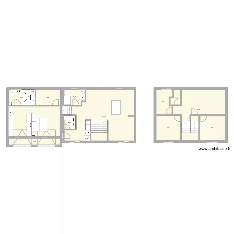 renovation fred. Plan de 12  et 166 m²