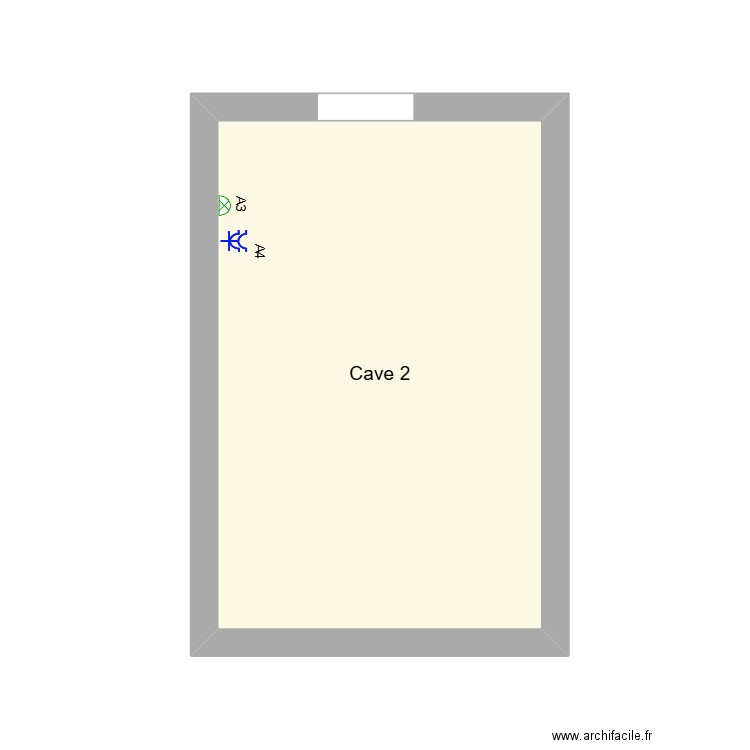 Cave 2. Plan de 1 pièce et 14 m2