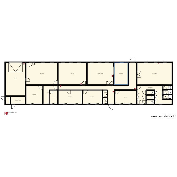 Brigade. Plan de 24 pièces et 295 m2