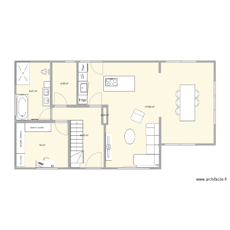 maison mont-sur-marchienne. Plan de 6 pièces et 80 m2