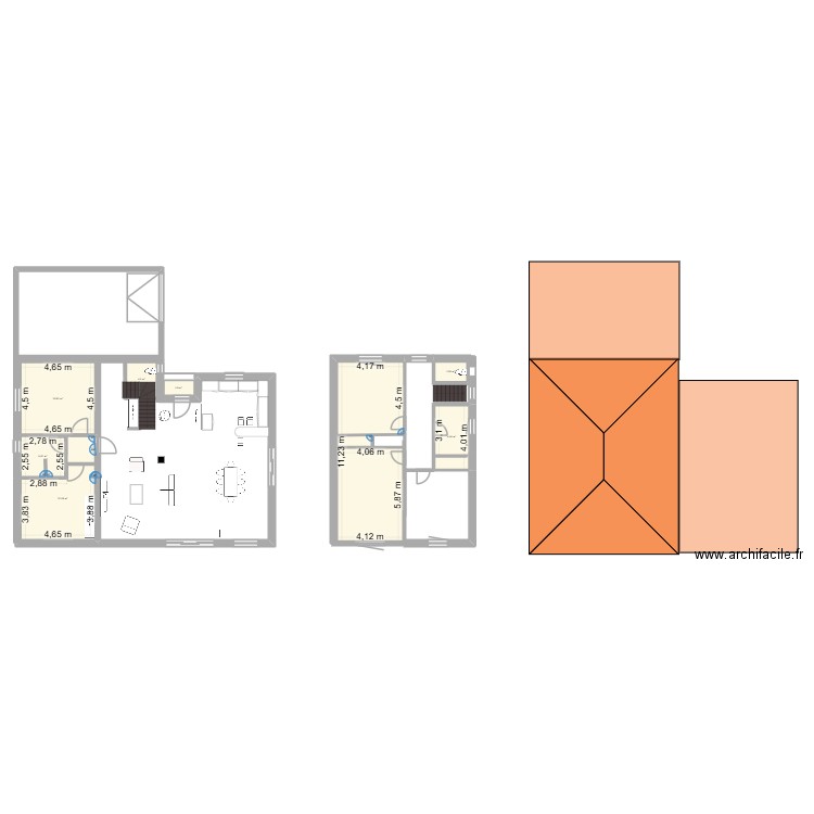 rdc. Plan de 8 pièces et 112 m2