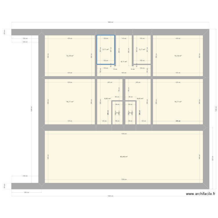 20240302 Projet Rénovation Mury . Plan de 12 pièces et 157 m2