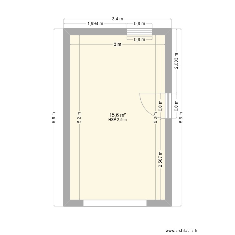 Local technique. Plan de 1 pièce et 16 m2