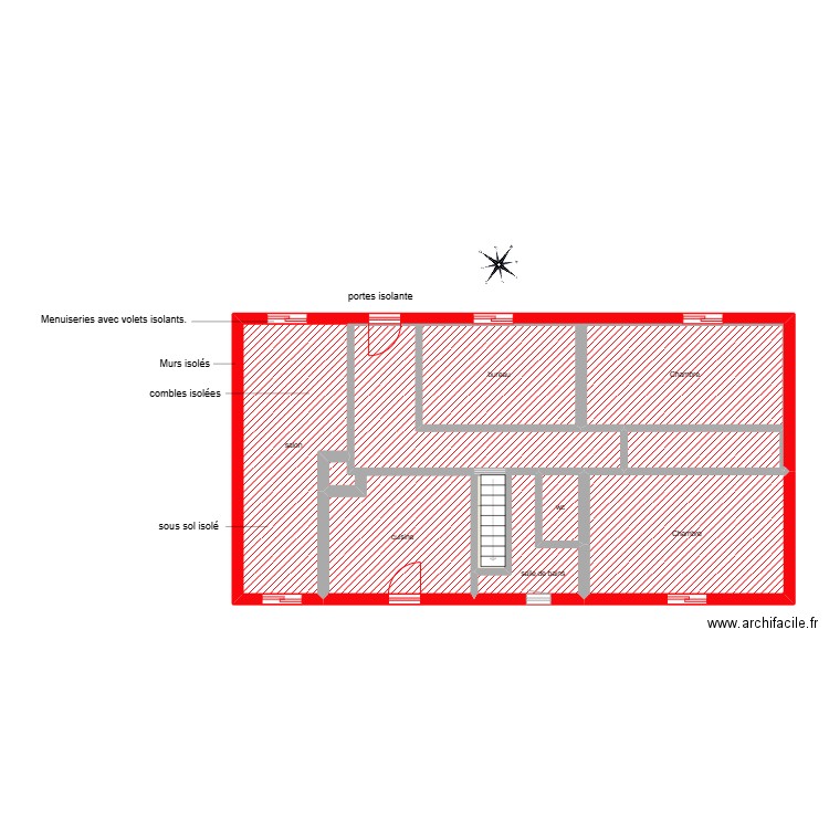 CLUZEAU étape 3. Plan de 10 pièces et 84 m2