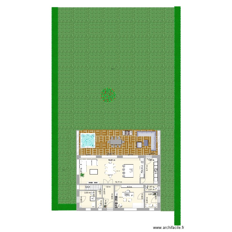 version2C. Plan de 8 pièces et 181 m2