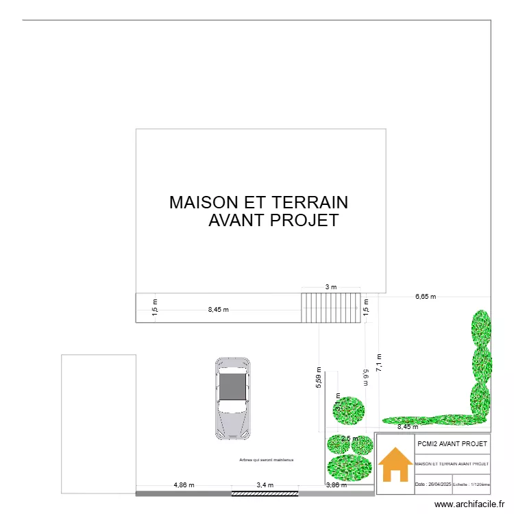 Terrasse Garage Messigny. Plan de 