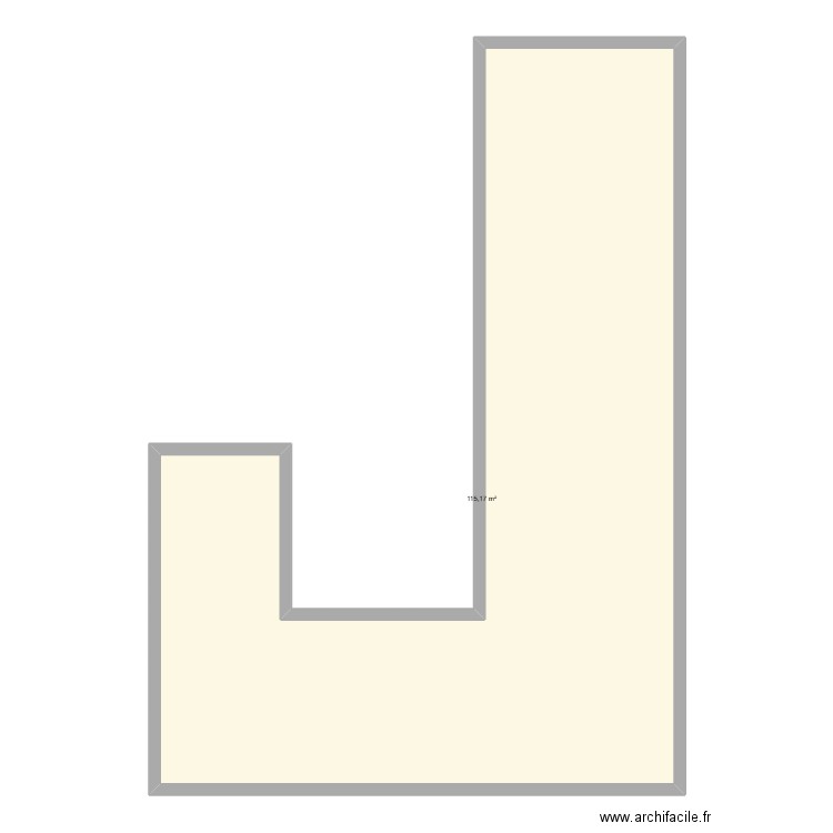 BASE. Plan de 1 pièce et 115 m2
