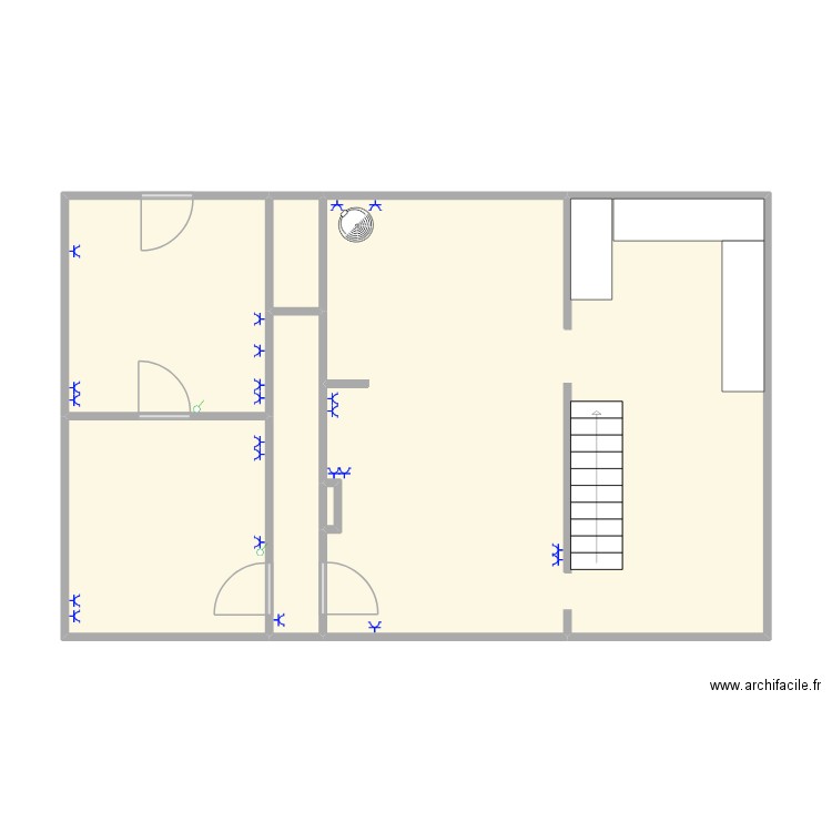 Plan maison. Plan de 6 pièces et 70 m2