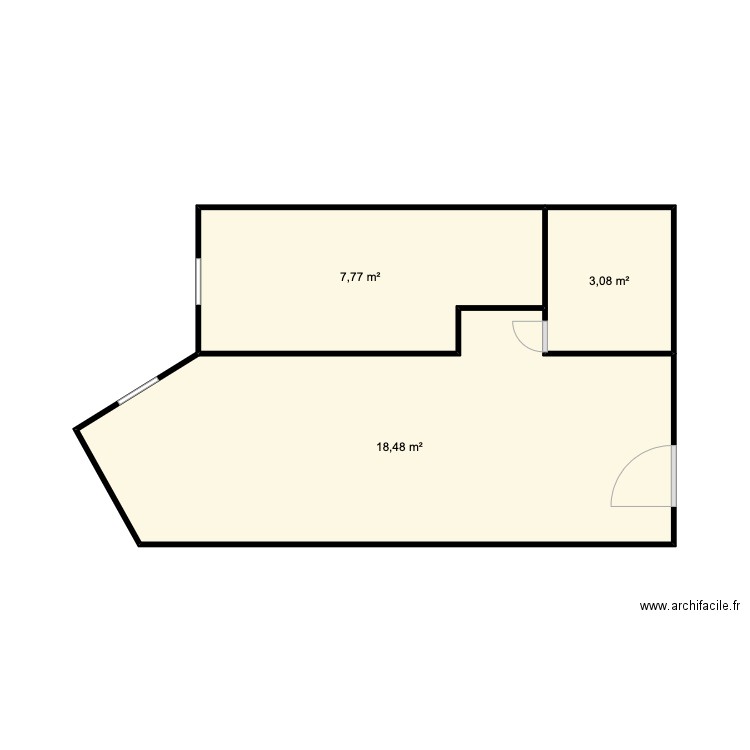 Plan Manon Le Victoria CONFIG WC - SDB. Plan de 3 pièces et 29 m2