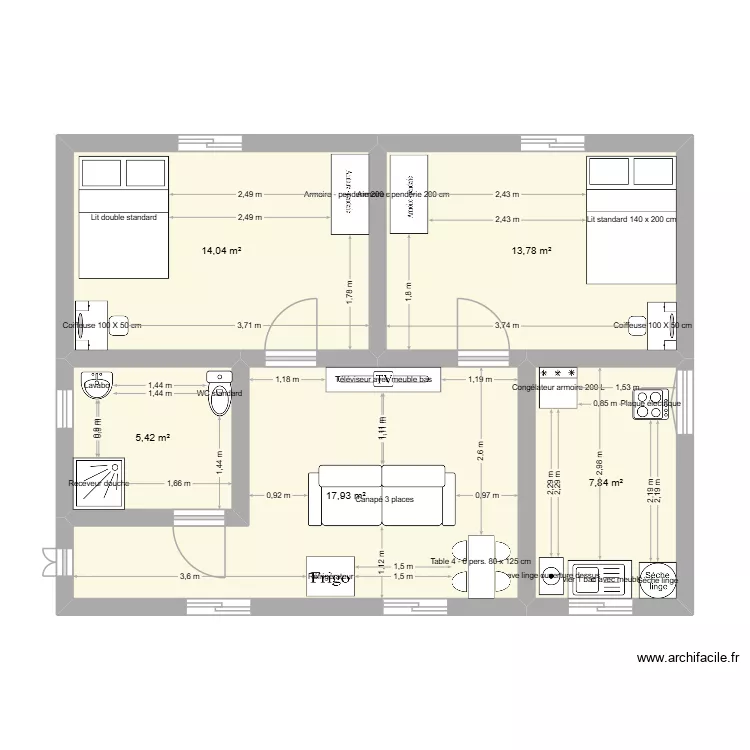 plan dessus. Plan de 5 et 59 m² plan dessus. Plan de 5 et 59 m²