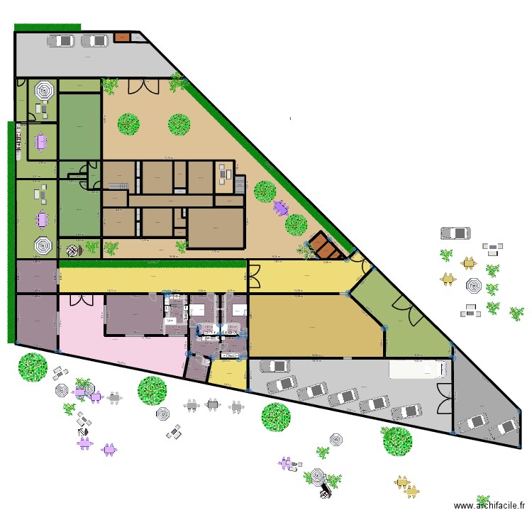 FOODTRUCK 2210A. Plan de 75 pièces et 1889 m2