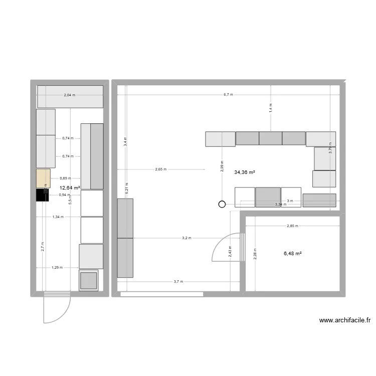 Cuisines. Plan de 3 Pièces et 53 m² Cuisines. Plan de 3 Pièces et 53 m²